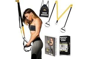 TRYNO TRX ITALIANO, Trx Fitness Da Casa, Suspension Training per Tutto il Corpo, Allenamneto in sospensione, Trx Elastico Fitness, Cinghie Sospensione +Zaino