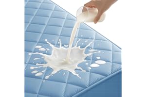 ‎YSTELLAA YSTELLAA Matratzenschoner Wasserdicht 180x200cm, Weiche Matratzenbezug Atmungsaktive, Mattress Protector Anti-Milben, Matratzenschutz Für Matratzen Topper Bis 30cm, Hellblau