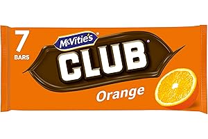 McVitie's Club Orange Biscuit Bars, 7 Bars per Pack (Pack of 1)