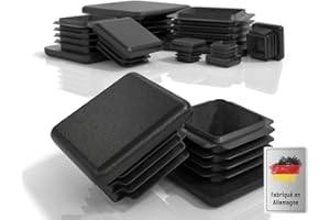 PD® Bouchons à lamelles 40x40 mm pour Tube carré | Bouchons carrés en Plastique PE | Bouchon Pied de Chaise | Bouchon Tube Carré pour Tubes Métalliques, Chaises, Canapés, Tables et étagères | 4 pcs.