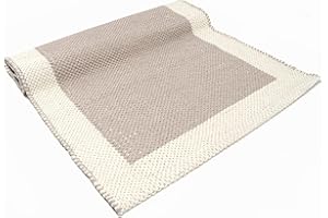 ARTE TAPPETI Life - Alfombra de algodón, lavable, para baño y cocina, antideslizante (50 x 80 cm, beige)
