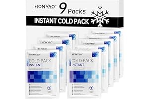 HONYAO Poche Froid Instantané 9 Pièces, Pack de Froid Instantané Jetables pour Soulager la Douleur, Gonflement, Inflammation, Entorses, Sport Maison Voyage Randonnée