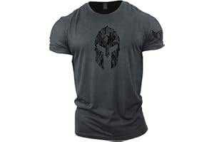 GYMTIER Spartan Helmet Hex Camo - Camiseta de gimnasio para hombre, para culturismo y levantamiento de pesas