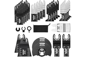 VEVOR Hojas de Sierra Oscilante 30 Piezas Universal Multifunción Liberación Rápida 8 Tipos de Hojas Herramientas Oscilantes para Madera Metal Plástico para Dewalt Milwaukee Hitachi Chicago Craftsman
