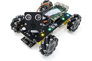Freenove Mecanum Wheel Car Kit for Raspberry Pi 5 4 B 3 B+ B A+, Face Tracking, Line Tracking, Light Tracing, Obstacle Avoidance, App Control, Camera, Servo (Raspberry Pi Not Included)