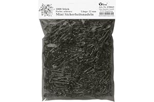 Yline Imperdibles pequeños (1000 unidades, 22 mm), color negro