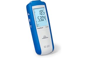 PeakTech P 5140 - Termometro digitale a 2 canali, -200...+1372°C, retroilluminato, 3 cifre e mezzo, triplo display, sonda di temperatura universale P TF-55