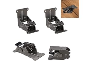 LIKERAINY 0-90-180 Grados Bisagras Plegables de Consola Plegable Tapa Tabla Soporte Invisible para Panel de Extensión de Mesa Muebles Armario Estantes Hierro Galvanizado Bronce Oscuro Paquete de 4