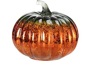 Batteridrivna pumpaformade lampor Glas LED Med Säsongens Skördeestetik | Halloween pumpa dekoration för Thanksgiving höstfest bondgård trädgård