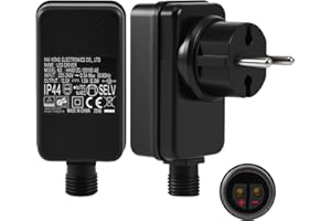 ‎JOYCABIN Joycabin 2 Stück LED Netzteil Adapter 12V 1A 12W, EU Stecker Lichterkette Netzteil Adapter, Wasserdicht IP44 Wasserdicht Transformator für Weihnachtsbeleuchtung Lichtleiste Lichternetz Lichterkette