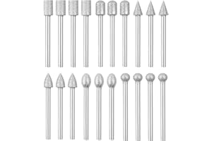 Raheem Diamant Fräser Set 20 Stück Diamant Frässtifte Schleifstifte Kompatibel für Dremel Rotary Tool Zubehör mit 1/8" Schaft für Stein Glas Keramik Schnitzen Schleifen Polieren Gravieren