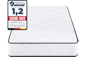 ‎ARENSBERGER Arensberger Lisa Federkernmatratze 90x200 cm - 19cm Höhe - Matratze mit Schaumstoff - H2 H3 Mittelfest – 7 Zonen - Taschenfederkern- Liegekomfort