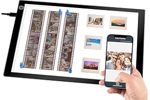 Slide Viewer Light Box for 35mm Slides & Film Negatives, A4 Ultra-Thin LED Light Pad for Scanning & Digitising Old Photos, 3 Adjustable Brightness, USB Powered Photo Negative Scanner Backlight