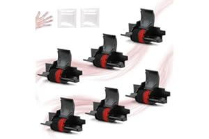 TGHongKy 6X IR-40T Farbbänder Farbroller für IR-40T Farbband Tintenwalze für HR 150,Gr.745,CP13,MP-12D,MP-120DH,EL-1750V,EL-1801V,ABS Schwarz&Rot IR-40T Farbbänder für Kassierer 2X Handschuhe Replace