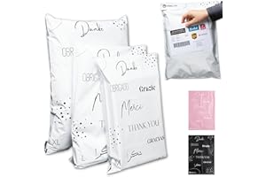 ‎EMBALLAX 60 Versandtaschen MIT VERSANDSCHEIN - 3 Größen M/L/XL - 100% UNDURCHSICHTIG/WIDERSTANDSFÄHIG/WASSERDICHT - Versandtüten für Kleidung - Warensendung Umschlag - Versandbeutel - Versandtasche - Danke
