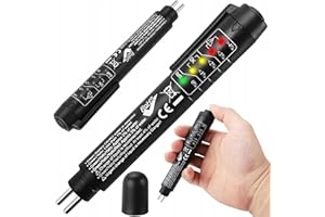RAPID REVIVE Automotive Brake Fluid Tester Pen – 5-in-1 Detector for DOT3, DOT4, DOT5, ENV6, ENV4, 5-LED Moisture Analyzer, Universal Brake Fluid Oil Tester - Upgraded Version