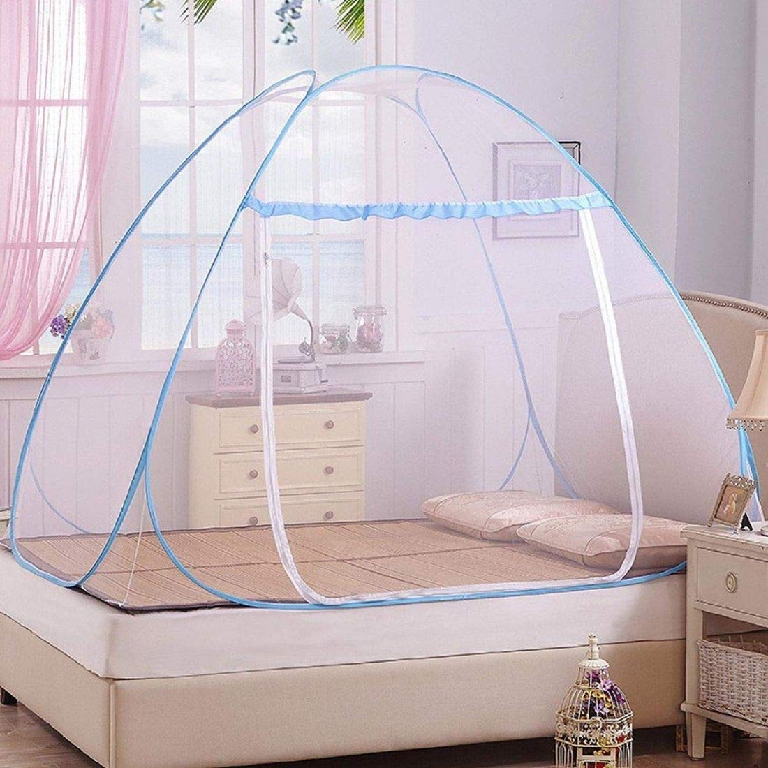 Sterling Mosquito Net for Bed King Size, Double Bed Mosquito net, Machardani for Double Bed, Mosquito net Queen Size Bed, Foldable Mosquito Net Blue. - Image 3