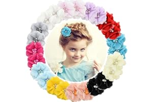 HCIMOOY 24 Pezzi Bambine Forcine per capelli Barrette per capelli in chiffon per Adolescenti Bambini piccoli