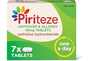 Piriteze Hayfever & Allergy Antihistamine Tablets, Allergy Relief, Cetirizine, 7s