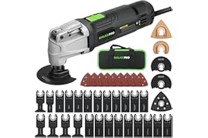 GALAX PRO Strumenti Oscillanti 260W, 6 Velocità Variabile 15000-22000RPM Utensile Multifunzione, 39 Pezzi Accessori con Lame ad Attacco Rapido Multifunzione con Borsa da Trasporto