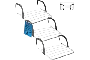 Laundry Mate Radiator Airer 5 Bars – Over Door Clothes Airer, 3Pack Adjustable Folding Radiator Drying Rack for Towels & Laundry, Space Saving Cloth Drying Rack for Radiators, Doors & Baths