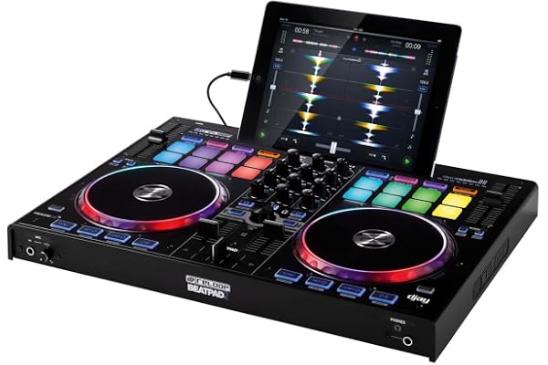 Reloop Beatpad 2 - Contrôleur DJ professionnel pour iPad, Mac/PC et plate-forme Android, interface USB 4 canaux intégrée pour club audio et pads RGB