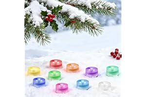 LUXJET Small Submersible LED Lights with Remote, Pool Lights for Party Events, Waterproof LED Tea Lights for Vase Fishtank Wedding Halloween Christmas Decoration (Colourful, 10-Pack)