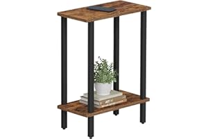 TUTOTAK Small Side Table, Narrow End Table, Skinny Sofa Table, Slim Nightstand, Living Room, Bed Room, Brown TB01BB062EU