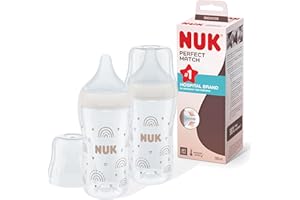 Tétines pour biberons NUK Perfect Match, 0+ mois, S’adapte au palais de bébé, Évent anti-coliques, Sans BPA, TÉTINE S en silicone pour biberons, 2 pièces