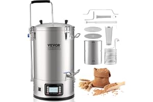 VEVOR Bryggningstank 30 l allt-i-ett-ölbryggningssystem kruka 35 l rostfritt stål jäsningstank elektrisk öl med cirkulationsp