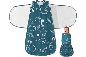 Funupop Sovsäck baby 1,0 Tog för nyfödda och spädbarn 0–12 månader, justerbar Pucksäck Swaddle Transition bärbar skötfilt, mj