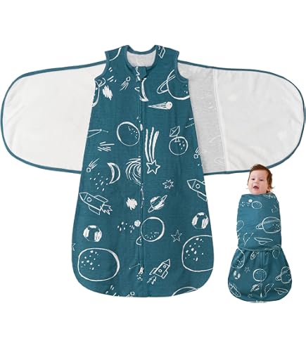 IPENNY Baby Swaddle Pucksack Schlafsack Verstellbar Elastisch Baumwolle Klettverschluss Wickeldecke Pucktuch Winter Dicker Warme Pucktuch ab 1 Jahre Baby