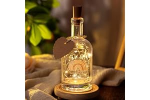 Blulu LED Flaschenlicht mit Spruch Flasche mit LED Beleuchtung Beleuchtete Dekoflasche Abschiedsgeschenk für Erzieherin Dankeschön Geschenk für Papa Mama Freundin (Süßer Stil)