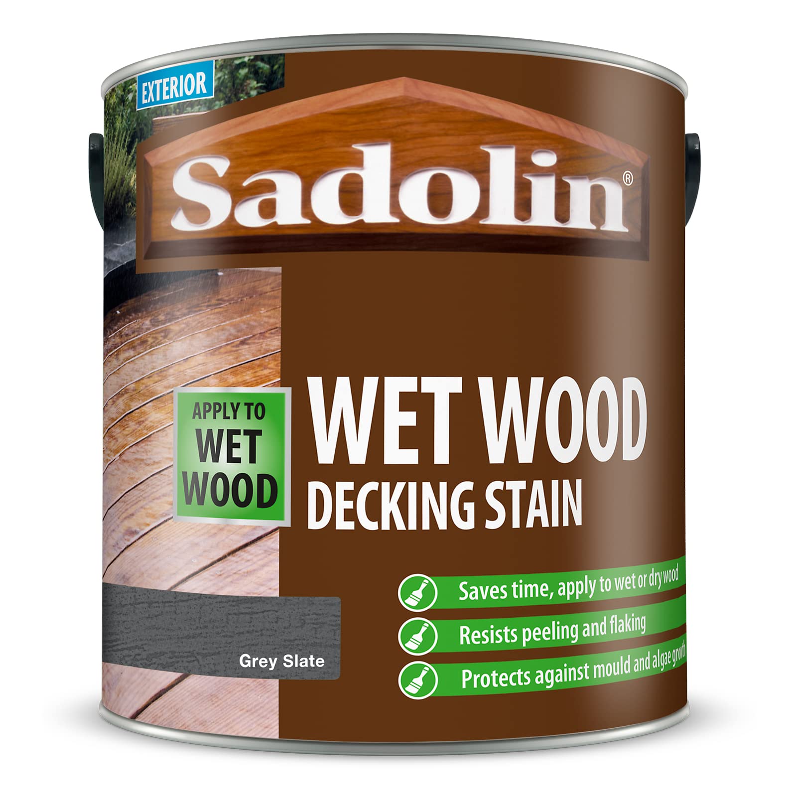 Sadolin Decking Stain Wet Wood 2.5l - Grey Slate