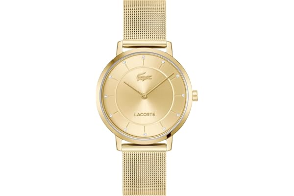 Lacoste Montre Analogique à Quartz pour Femme Collection Crocorigin avec Bracelet en Acier Inoxydable Mesh