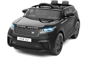 PORTOALEGRE Kinder Elektroauto, Land Rover Mit Lizenz 12V Kinder Elektroauto Mit Fernbedienung, Schaukelfunktion, Musik & USB für Jungen Und MäDchen Ab 3 Jahren