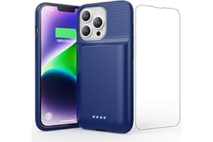 EKRIST Akkuhülle für iPhone 13/13 Pro/14, 7500mAh Smart Battery Case Zusatzakku Ladehülle, 2023 Neues Tragbare Handyhülle Akku, Abnehmbare Powerbank Hülle Akku Case für iPhone 13/13 Pro/ 14 [6,1''] (blau)