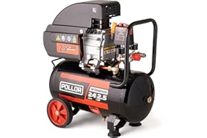 POLLOR 24L Air Compressor 9.6 CFM 2.5HP 8 Bar 115psi Direct Drive 24 Litre Tank (24L)