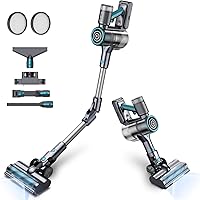 Oraimo Akku Staubsauger, 380W/27000PA Bürstenloser Staubsauger Kabellos, LED-Anzeige, Faltbarer Akku Staubsauger Tierhaare mi