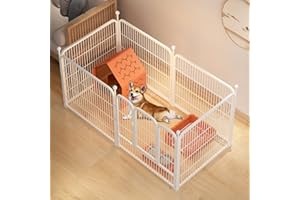 FUMANYI Recinto Per Cani Da Interno, Recinto Recinzione Per Cani Cuccioli Roditori Animali Rete Gabbia Di Ferro 6pz Recinto Per Cuccioli, Cani Di Piccola Taglia, Conigli ( Color : White , Size : 120*60*60CM )