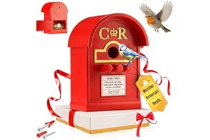 Wrenbury Post Box Bird House for Small Birds - Hanging Nesting Bird Boxes for Gardens - Weather Resistant Resin - Postbox for Wild Birds - Wall Mounted
