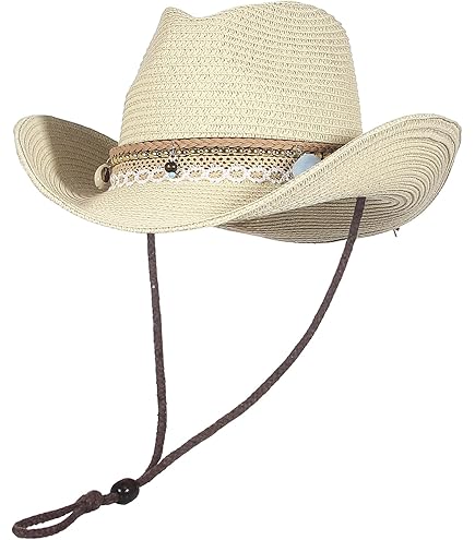Cappello Cowboy In Paglia - Lavorato A Mano, Tesa Larga, Unisex Per Estate E Spiaggia - Foto 7