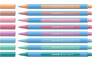 ‎SCHNEIDER Schneider 152289 Slider Edge Pastell XB Kugelschreiber (Dreikant-Stifte mit Strichbreite XB) 8 Stück sortiert