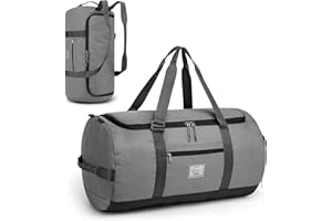Lyweem Travel Duffel Bag for Men, 60L Large Sports Duffle Bag Backpack for Women Weekender Overnight Holdall Bags with Shoes Compartment Multifunctional Gym Bags, Grey