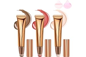 PENCHUAN 3 Pack Flüssige Kontur Beauty Wand, Liquid Bronze Stick für Gesicht, Gesichts Highlighter und Bronze mit Kissen Applicator befestigt, Contour Stick Bronzer Highlighter Blush Gesichts