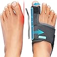 TENICORE Bunion Corrector Big Toe Straightener - Adjustable Bunion Splint with 2 Angle Fixation Plates, Bunion Toe Separator with Double Non-slip Strap for Day Night Support - for Women & Men, 1 Pair