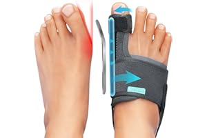 TENICORE 1 Pair Bunion Corrector Big Toe Straightener - Adjustable Bunion Splint with 2 Angle Bar, Bunion Toe Separator with Double Non-slip Strap for Day Night Support - for Women & Men