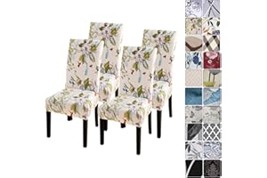 papasgix Coprisedie con Schienale Elasticizzato,Set di 4 Fodere Sedia Universale per Sala da Pranzo Lavabile Estraibile,Copertura della Sedia per Soggiorno Cucina Hotel Ristorante Partito Vacanza