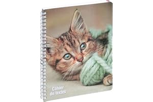 Exacompta - 999169E - Cahier de textes Animaux - 17 x 22 cm - Visuel chaton