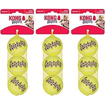 Pelotas De Tenis KONG SqueakAir Para Perros - Pack De 12 Unidades Extra Pequeñas (4 Cm) - Juguete Chirriador Y No Abrasivo